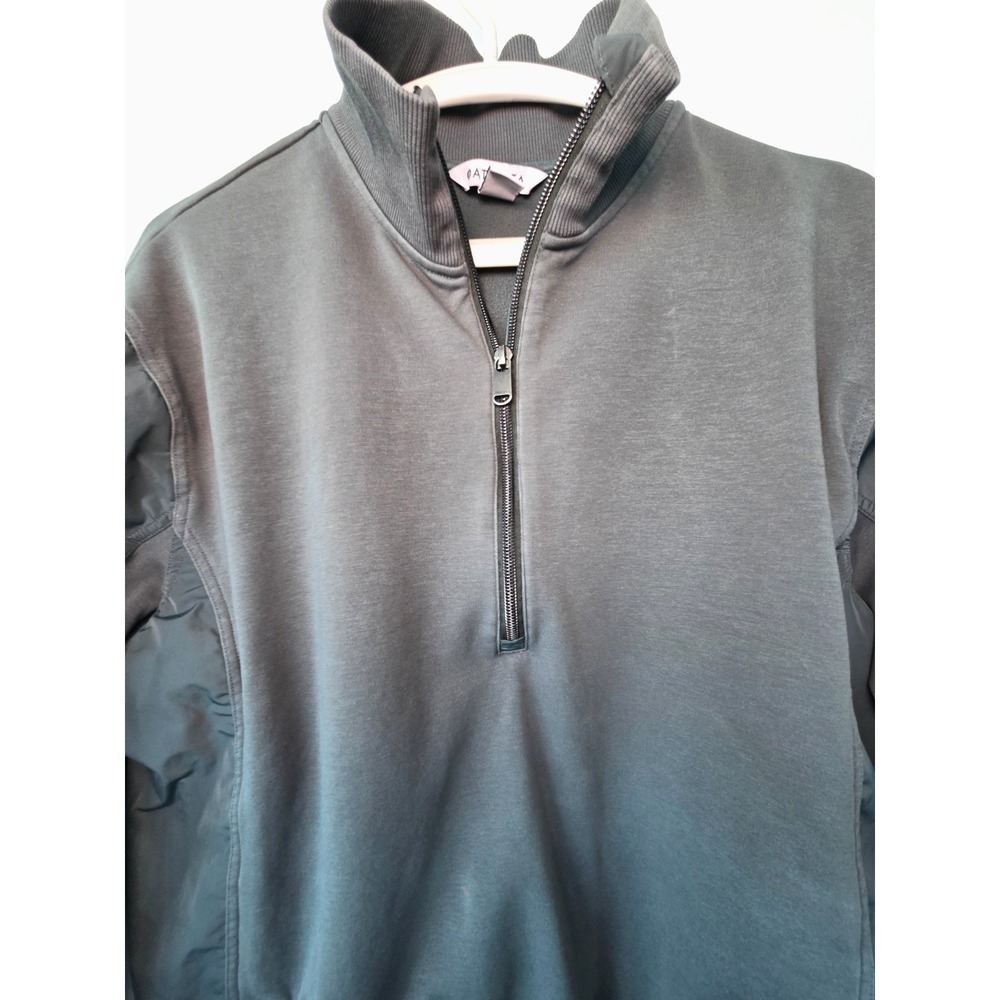 Athleta Womens Half‎ Zip Sweatshirt Green Hybrid Triumph Cinch Waist Pullover S - Picture 8 of 16